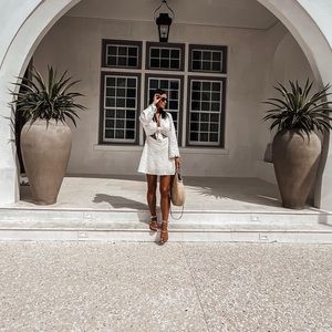 ZARA 100% Linen vacation Dress Real Shell embellished new tags M